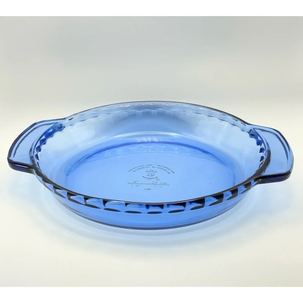 Vintage Anchor Hocking Cobalt Blue Glass Pie Plate 9